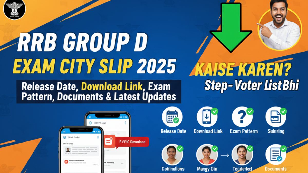 RRB Group D Exam City Slip 2025