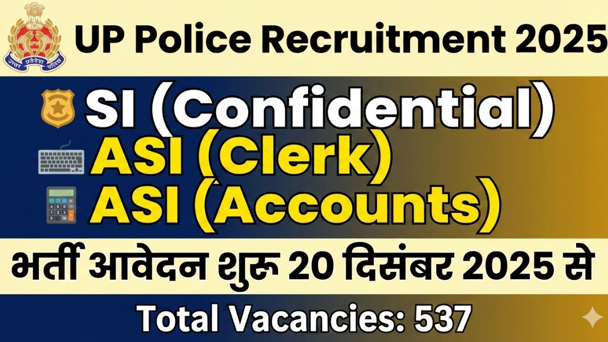 UP Police SI Confidential, ASI Clerk & ASI